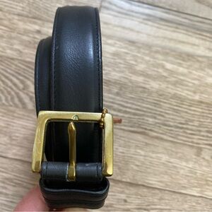 Vintage Coach Made in New York City Black Leather Belt with Brass Buckle